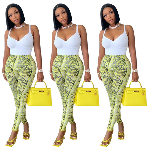 Fashion Sexy Sling Print Two Piece Set
