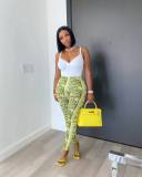 Fashion Sexy Sling Print Two Piece Set