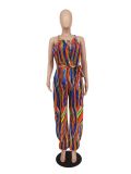 tie-dye strappy jumpsuit