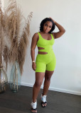 Sexy pit strip solid color suspender jumpsuit