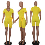 Sexy Skinny Solid V-Neck Jumpsuit