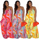 Trendy Stripe Print Wide Leg Sling Jumpsuit