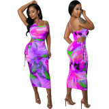 Fashion Sexy Print Cutout Dress