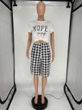 Women's Fashion Tassel Print Small Size Two Piece