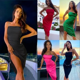 Temperament elegant midi skirt party party sexy lady dress female