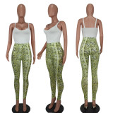 Fashion Sexy Sling Print Two Piece Set