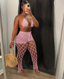 Hollow perspective two-piece beach style fishnet hand hook sexy fashion suit