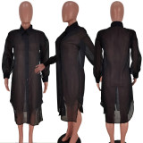 New chiffon loose see-through sunscreen shirt coat