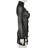 Mesh Beach Modified Cheongsam Hollow Out Sexy Dress