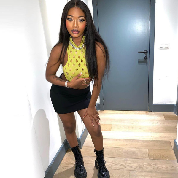 T-shirt solid color hole small vest sexy crop top