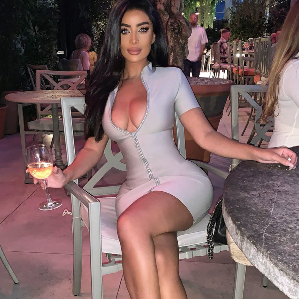 Sexy Stand Collar Sleeveless Skinny Hip Dress