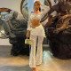 Women's Fashion Suit Sexy Perspective Mesh Casual Two Piece