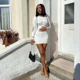 Women's Sexy Thin Round Neck Long Sleeve Dress