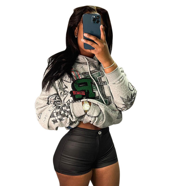 Skinny pants PU leather women's shorts casual