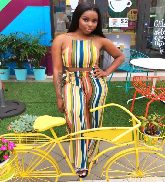 Women's Colorful Striped Sexy Two-Piece Backless Dress