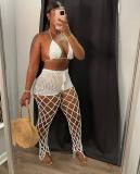 Hollow perspective two-piece beach style fishnet hand hook sexy fashion suit