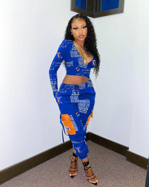 Women's Print Sexy Big Pocket English Letters Black Blue Two Piece Set