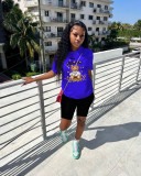 Letter Bear Print Crew Neck Pullover Two Piece