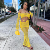 Women's Fashion Suit Sexy Perspective Mesh Casual Two Piece