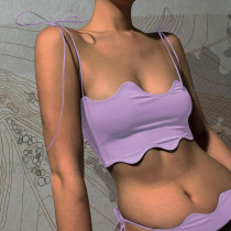 Wavy sexy babes small camisole top straps crop top