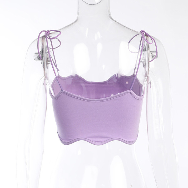 Wavy sexy babes small camisole top straps crop top