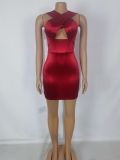 Sexy nightclub straps short slim bag hip open back skirt women's clothing