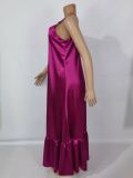 Plus Size Loose Sleeveless Sling Long Sexy Home Swing Dress