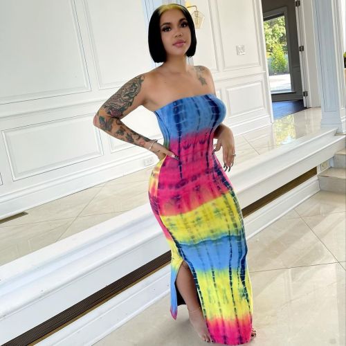 Women's Sexy Tie Dye Print Sexy Dress
