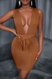Fashionable sexy lace-up backless wrap chest dress multi-color hip nightclub short skirt
