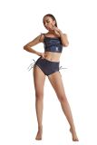 Sexy Laser Bronzing Tether Adjustable Set Fitting Fashion Top Shorts Two-piece Set
