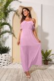 Chiffon Long Ribbon Sling Ruffle Sleeve Long Dress