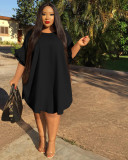 Round Neck Plus Size Women's Ruffle Sleeve 5XL Dress