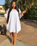 Round Neck Plus Size Women's Ruffle Sleeve 5XL Dress