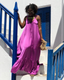 Plus Size Loose Sleeveless Sling Long Sexy Home Swing Dress