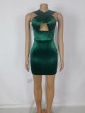 Sexy nightclub straps short slim bag hip open back skirt women's clothing