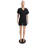 Faux Cotton Plus Size Jumpsuit One Piece