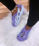 Colored hole sandals women's foreign trade large size summer soft bottom beach shallow mouth Baotou sandals and slippers women