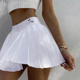 Youthful vitality girl pleated skirt sexy print high waist slim pleated skirt