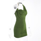 Fashion Irregular Chain Hanging Neck Sexy Backpack Hip Skirt