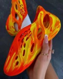 Colored hole sandals women's foreign trade large size summer soft bottom beach shallow mouth Baotou sandals and slippers women