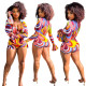 Beach Sexy Print Long Sleeve Jumpsuit