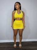 Women's sling bag hip skirt sexy two-piece suit