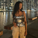 women's halter neck strapless backless irregular vest T-shirt top