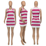 Fashion Casual Striped V-Neck Dress