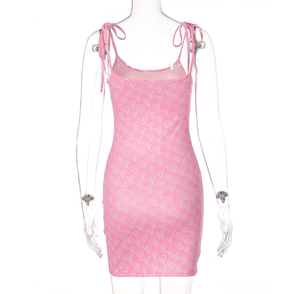 small floral lace-up slip dress