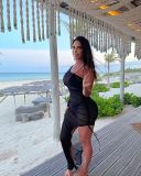 Sexy Long Dress Women's Mesh Gathered Beach New Dress