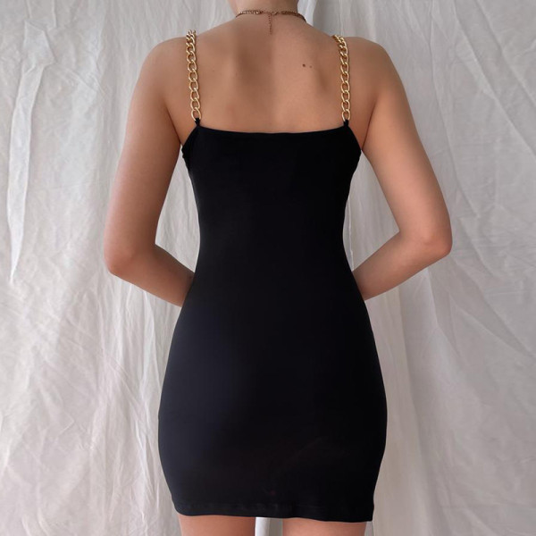 Backless hollow suspender skirt sexy slim bag hip dress women