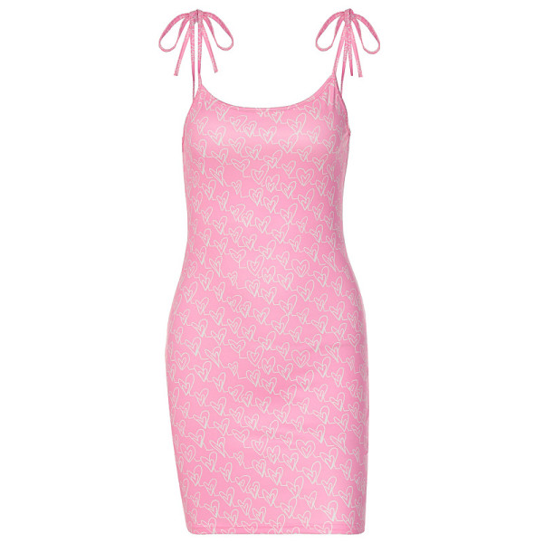 small floral lace-up slip dress