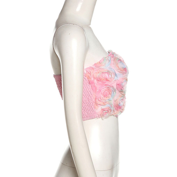 Women's fashion one word collar sexy backless short slim fit hot girl vest female