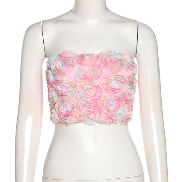 Women's fashion one word collar sexy backless short slim fit hot girl vest female
